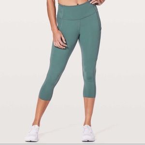 Lululemon Fast and Free Crop II Sea Steel